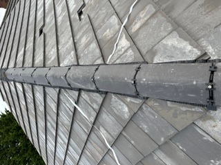 Large slate roof aerial view